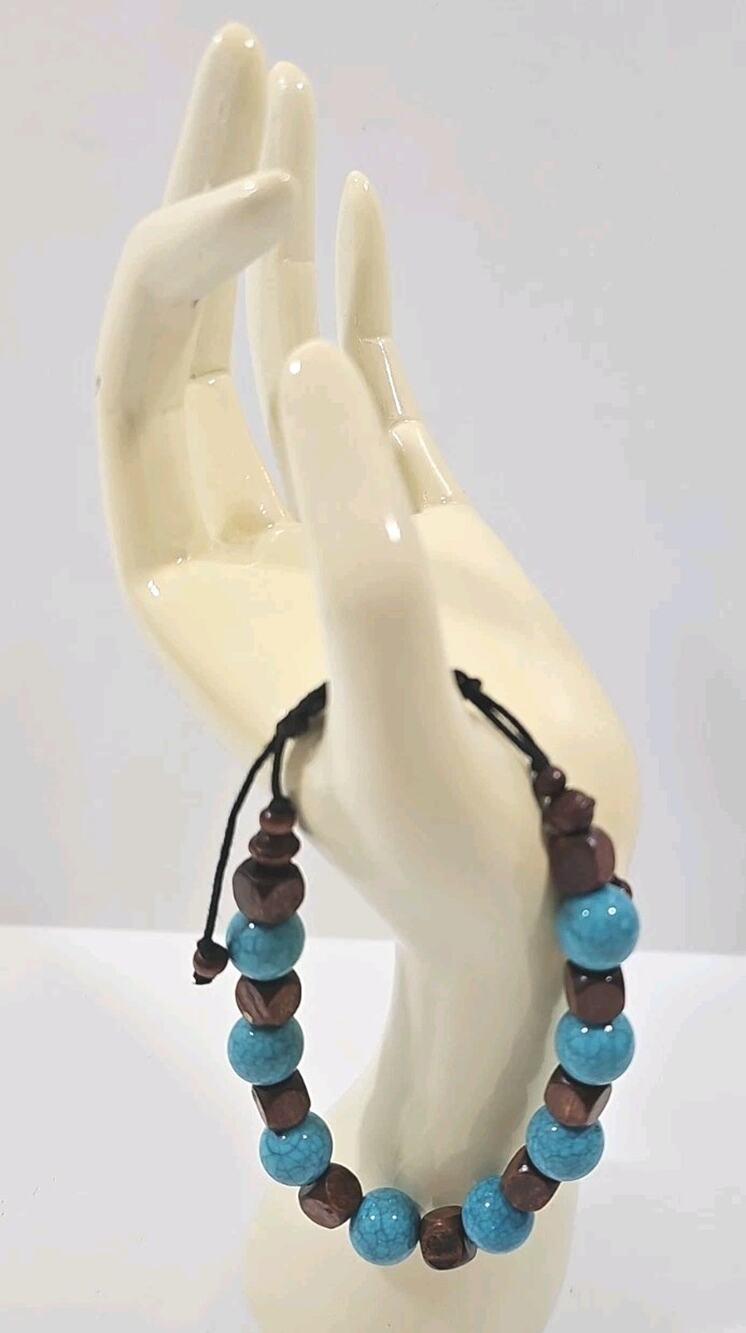 Blue/Brown Bracelet Adjustable Custom-made.